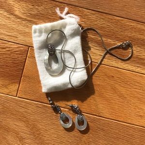 Opal and gem necklace and earring set